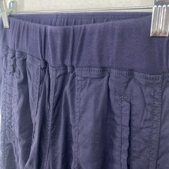 EILEEN FISHER Pants 2XS Stretch Linen Ankle Pull On Knit Waistband Tapered Blue - Picture 2 of 16